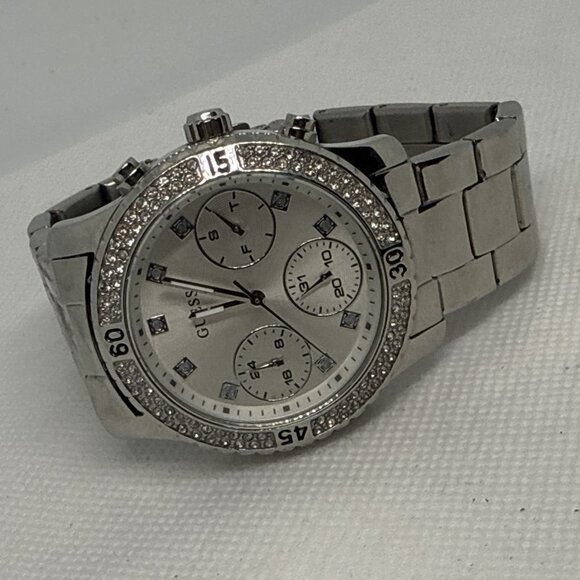 GUESS U0851L1 Women's Sporty 36mm Quartz Silver Crystal Bezel Steel Bracelet - Picture 12 of 16